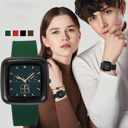 Silicone Band Square Dial Watch
