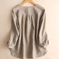 Women's Linen Button Neck Top