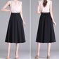 Women’s All-match Elastic Waist A-line Skirt with Pockets