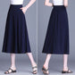 Women’s All-match Elastic Waist A-line Skirt with Pockets