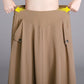 Women’s All-match Elastic Waist A-line Skirt with Pockets