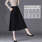 Women’s All-match Elastic Waist A-line Skirt with Pockets