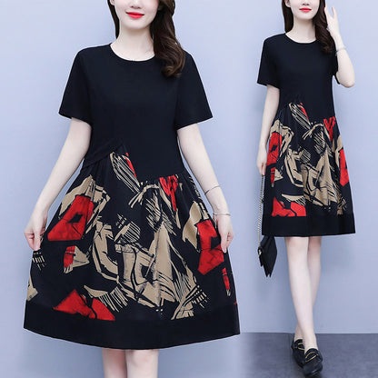 Women's Round Neck Print Dress