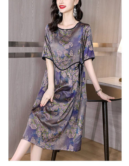 Vintage art floral elegant dress
