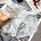 Women's high-end satin light luxury lace breathable mesh cotton briefs