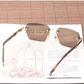 Natural crystal lens sunglasses