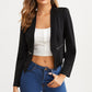 Women's Casual Work Zipper Pocket Blazer