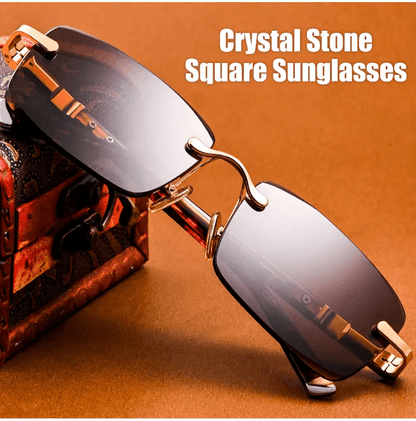 Natural crystal lens sunglasses
