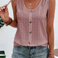 Casual Loose Plain Crew Neck Tank Top