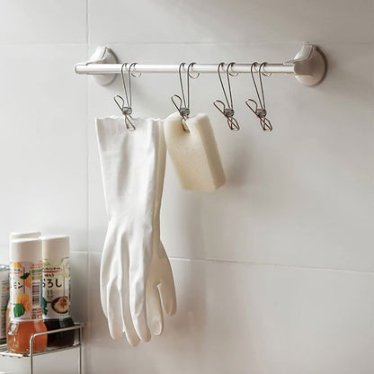 Stainless Steel Metal Long Tail Clip With Hooks(1SET/6PCS)