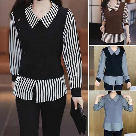 Women's Chic Faux 2-Piece Shirt