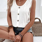 Casual Loose Plain Crew Neck Tank Top