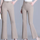 High waist ice silk thin flare pant