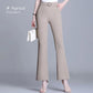 High waist ice silk thin flare pant