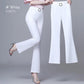 High waist ice silk thin flare pant