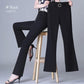 High waist ice silk thin flare pant