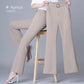 High waist ice silk thin flare pant