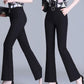 High waist ice silk thin flare pant