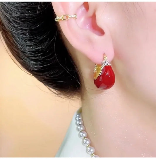Diamond-encrusted elegant earrings