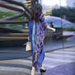 Half Button Flowy Maxi Dress