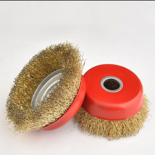 Rotary Steel Wire Brush Drill Polishing Cup Wheel Set Tool Rust Removal