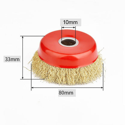 Rotary Steel Wire Brush Drill Polishing Cup Wheel Set Tool Rust Removal