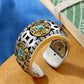 [ideal gift] Men's Vintage Turquoise Ring with Spinning Coin