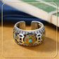 [ideal gift] Men's Vintage Turquoise Ring with Spinning Coin