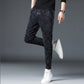 Six-Pocket Stretch Casual Pants With Jacquard Pattern