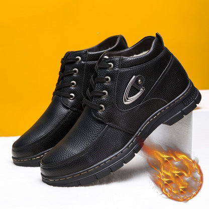 [Winter Gift] Men's Winter Plush Warm Anti Slip Leather Shoes
