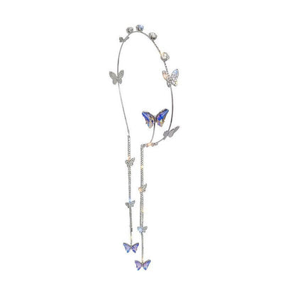 🎅Diamond-Encrusted Butterfly Tassel Headband⛄