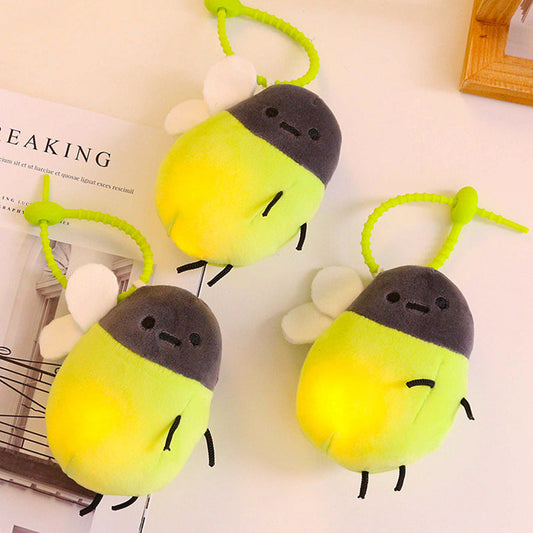 Interactive firefly plush keychain