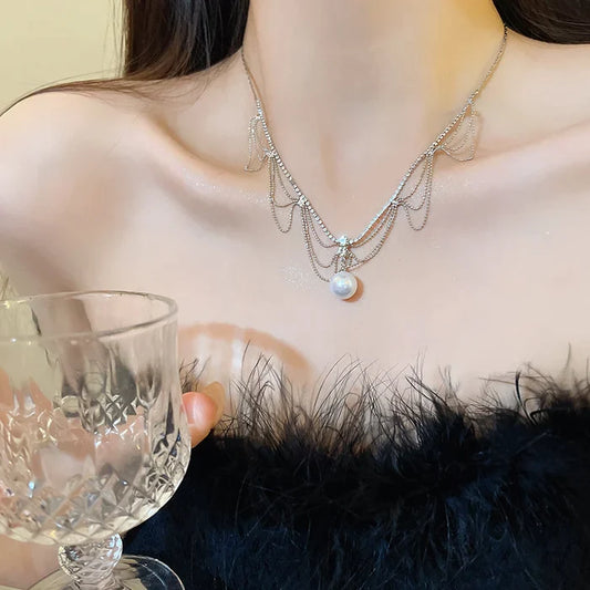 🎅Great Christmas Gift🎁 French lace design pearl necklace