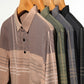Men's Long Sleeve Striped Lapel Shirt