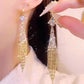 [ideal gift] Rhinestone Tassel Earrings