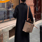 [Best Gift For Her] Women's Double-Faced Faux Wool Tweed Long Coat