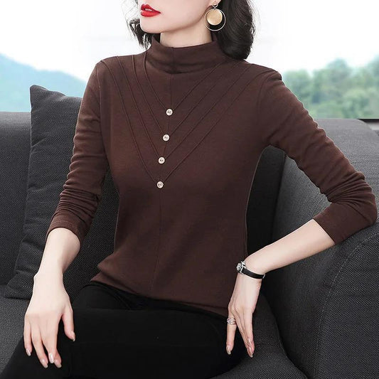 Women's Half-Turtleneck Long Sleeve Undershirt
