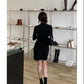 Sexy Solid Color Turtleneck Mini Dress