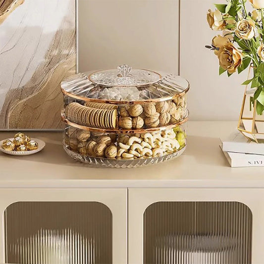 Exquisite Gift - Luxury High Transparency Diamond Texture Compartment Snacks & Fruit Tray