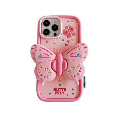 [best gift] Butterfly Folding Stand Phone Case for iPhone Series