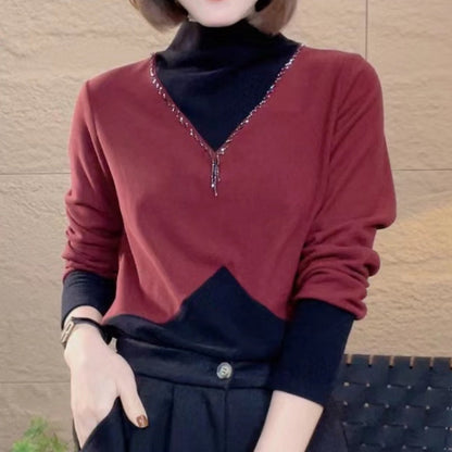 [Best Gift For Her] Women's Warm Half-High Neck Bottom Shirt