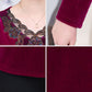 Best Gift for Mom - Elegant Synthetic Golden Velvet V-Neck Women's Top