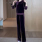 Women's Loose Fit 2-piece Set: Crew Neck Pullover Shirt & Pants