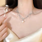 Exquisite Lace Design Faux Pearl Necklace