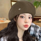 Vintage Beret Cap with Natural Wig Hair Extension
