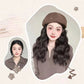 Vintage Beret Cap with Natural Wig Hair Extension