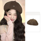 Vintage Beret Cap with Natural Wig Hair Extension