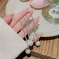 Gift Choice -Full Rhinestone Studded Imitation Pearls Drop Tassel Earings