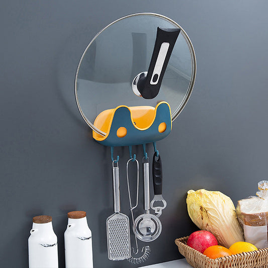 Wall Mounted Double Layer Punch Free Pot Lid Rack