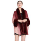 [Best Gift For Her] Gradient Color Faux Rabbit Fur Collar Shawl Cape